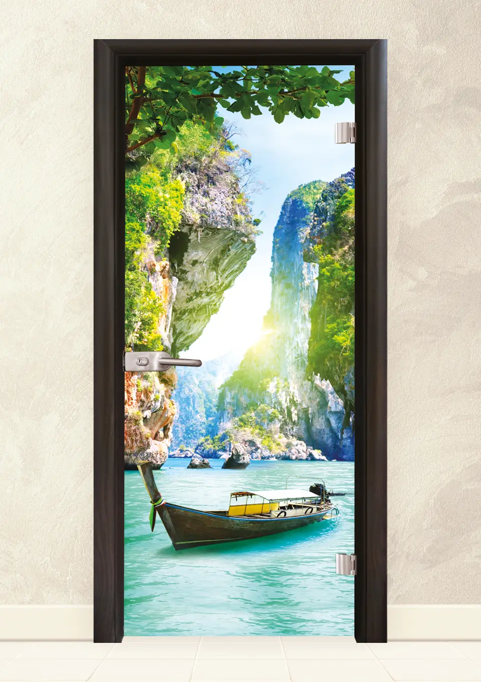 Стъклена интериорна врата серия Print G 13-15, Венге
