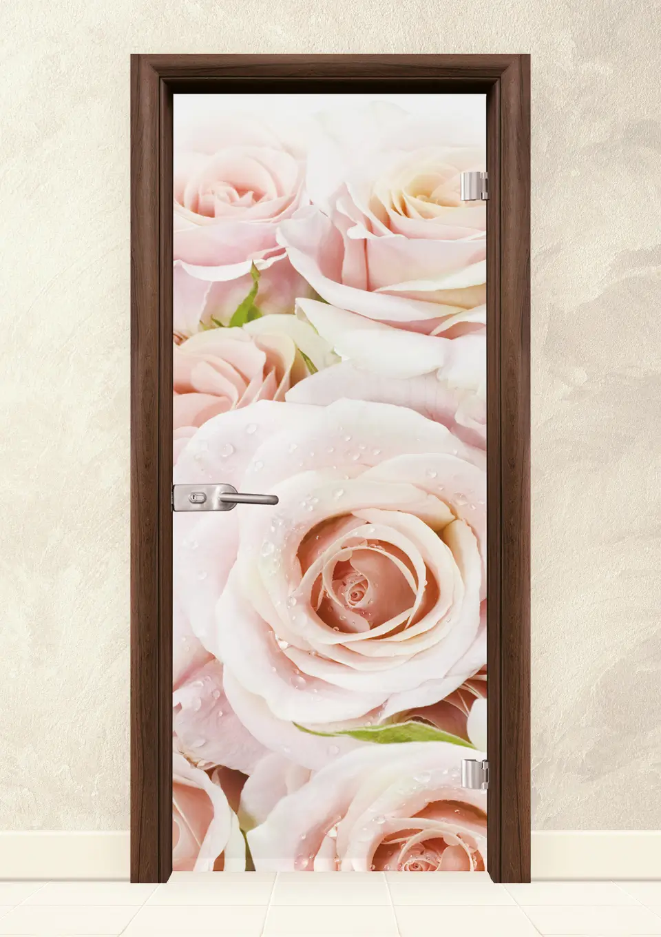 Стъклена интериорна врата серия Print G 13-7, Орех