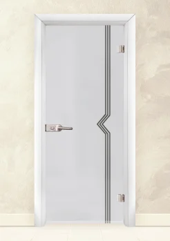Стъклена интериорна врата серия Sand G 13-3, Бяла