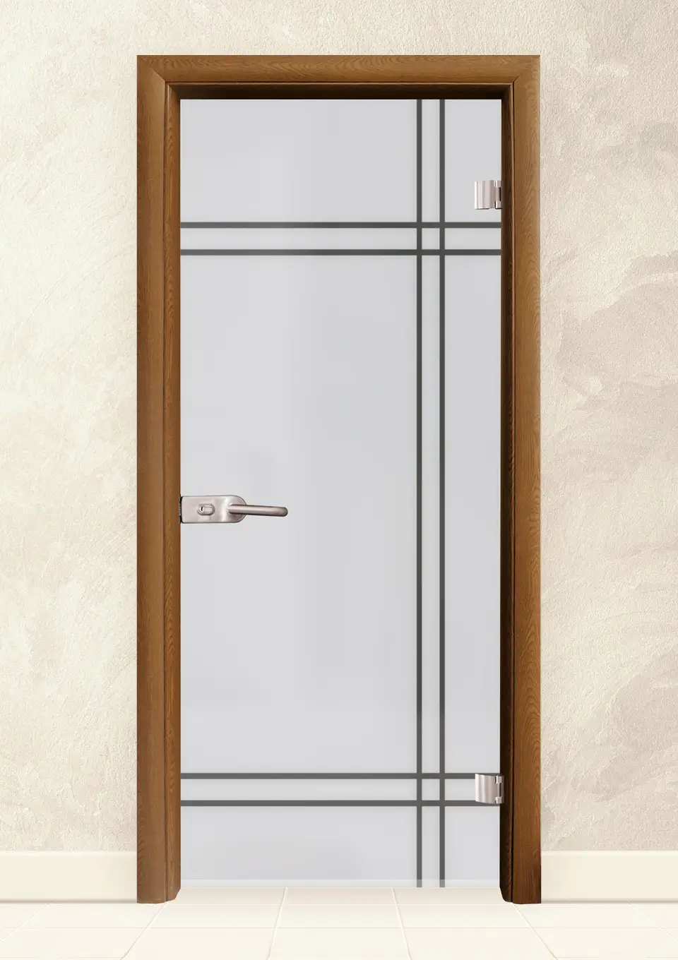 Стъклена интериорна врата серия Sand G 13-8, Златен дъб