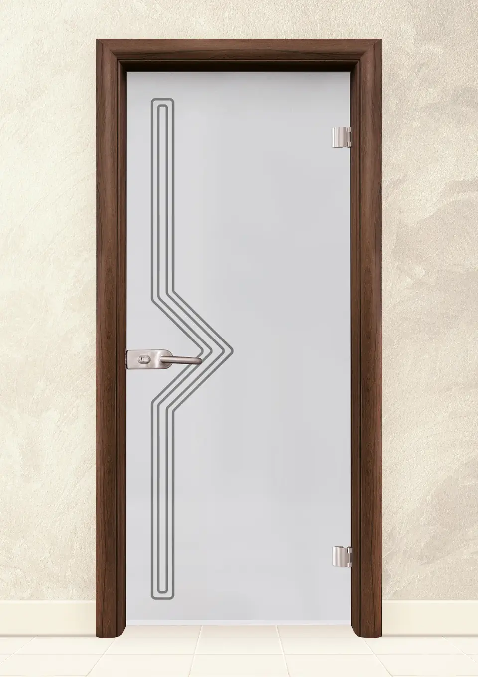 Стъклена интериорна врата серия Sand G 13-9, Орех