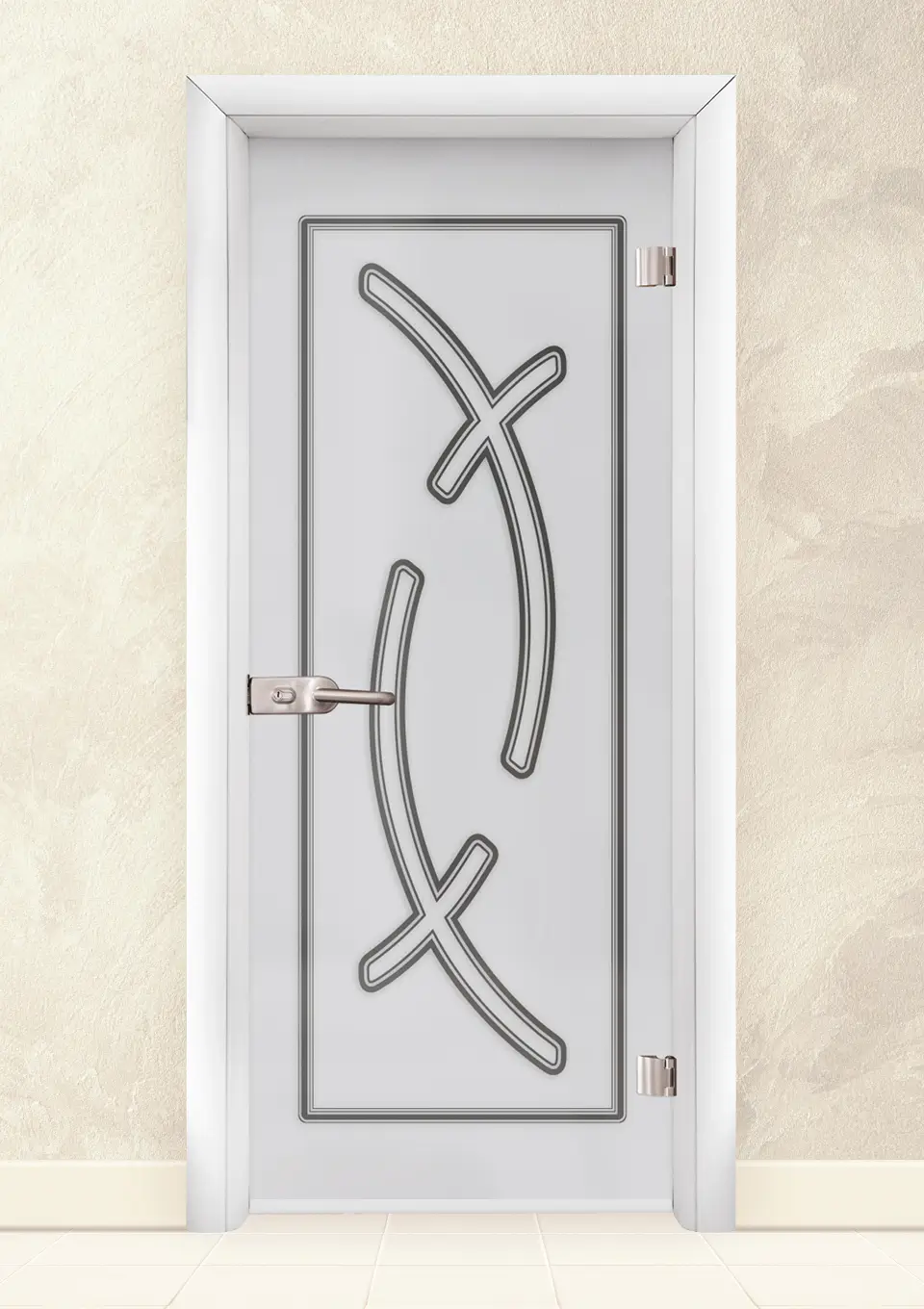 Стъклена интериорна врата серия Sand G 14-9, Бяла